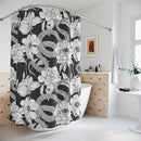 "Garden in Gray" Cloth Shower Curtain