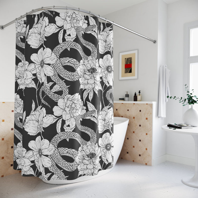 "Garden in Gray" Cloth Shower Curtain
