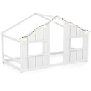 Twin Size House Bed with LED Lights Montessori Slat-free Floor Bed by LJGDeals