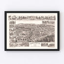 Vintage Map of Grass Valley, California 1889