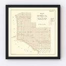 Vintage Map of San Diego, California 1891