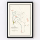 Vintage Map of San Diego, California 1891