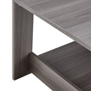 A modern and practical gray textured coffee table,tea table.Double layered coffee table made of MDF material,. Suitable for living room,bedroom and study room. 43.3"x21.6"x16.5" CT-16