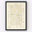 Vintage Map of Aurora County, South Dakota 1930