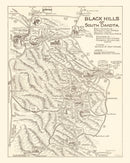 Vintage Black Hills of South Dakota Map 1932