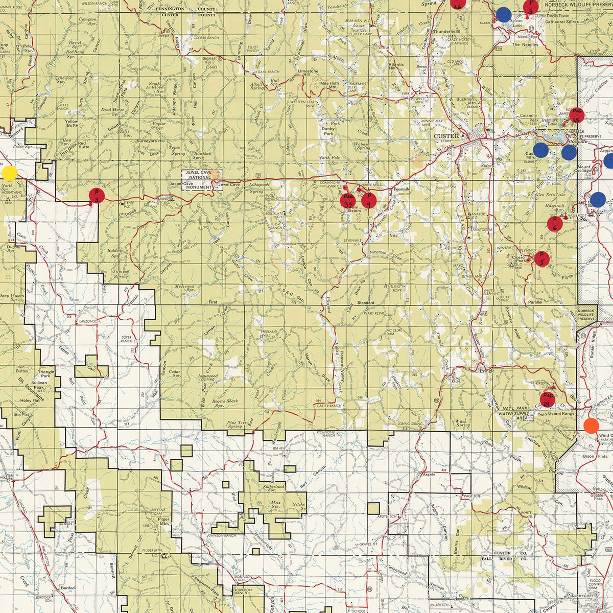 Vintage Black Hills National Forest Map 1962, photo 2 of 5