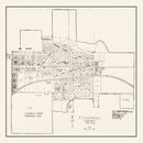 Vintage Map of Flandreau, South Dakota 1970