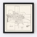 Vintage Map of Flandreau, South Dakota 1970