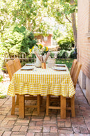 Yellow Ruffled Gingham Tablecloth by Galley & Fen