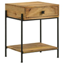 1 Drawer Accent Table With Bottom Shelf - Brown by HouseOfZazla