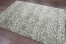 5x7 Gray LoomBloom Hand Knotted Transitional All-Over Tibetan 100% Wool Oriental Area Rug