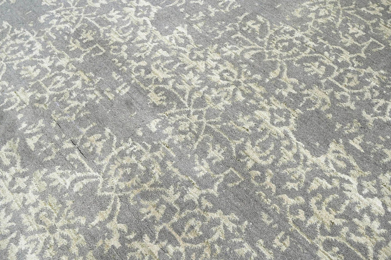 5x7 Gray LoomBloom Hand Knotted Transitional All-Over Tibetan 100% Wool Oriental Area Rug