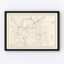 Vintage Map of Fall River County, South Dakota 1951