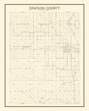 Vintage Map of Davison County, South Dakota 1900