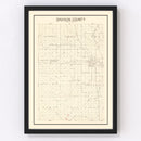 Vintage Map of Davison County, South Dakota 1900