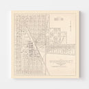 Vintage Map of Woonsocket, South Dakota 1950