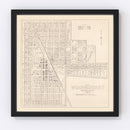 Vintage Map of Woonsocket, South Dakota 1950