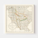 Vintage Native American Reservations Map 1897