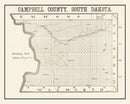 Vintage Map of Campbell County, South Dakota 1908