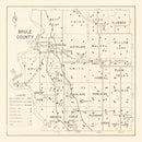 Vintage Map of Brule County, South Dakota 1947