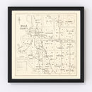 Vintage Map of Brule County, South Dakota 1947