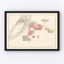 Vintage Map of Chamberlain, South Dakota 1890
