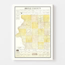 Vintage Map of Brule County, South Dakota 1930