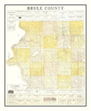 Vintage Map of Brule County, South Dakota 1930