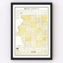 Vintage Map of Brule County, South Dakota 1930
