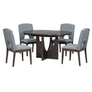 Topmax - 5 Piece Modern Extendable Round Dining Table Set With Removable Leaf For Small Places by HouseOfZazla
