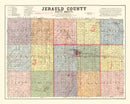 Vintage Map of Jerauld County, South Dakota 1919