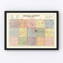 Vintage Map of Jerauld County, South Dakota 1919