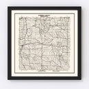 Vintage Map of Harding County, South Dakota 1952