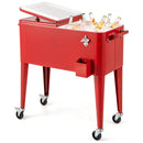Red Portable Outdoor Patio Cooler Cart by LJGDeals