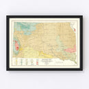Vintage Map of South Dakota 1932