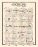 Vintage Map of Aurora County, South Dakota 1911
