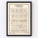 Vintage Map of Aurora County, South Dakota 1911