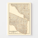 Vintage Map of Charles Mix County, South Dakota 1909