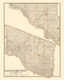 Vintage Map of Charles Mix County, South Dakota 1909