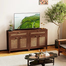 Sideboard Storage Cabinet with Rattan Doors and Drawer-Brown by LJGDeals
