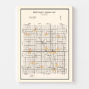 Vintage Map of Miner County, South Dakota 1954