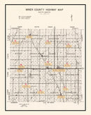 Vintage Map of Miner County, South Dakota 1954