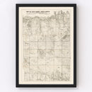 Vintage Map of Tripp County, South Dakota 1908