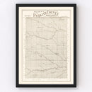 Vintage Map of Perkins County, South Dakota 1919