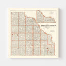 Vintage Map of Gregory County, South Dakota 1909