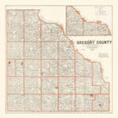 Vintage Map of Gregory County, South Dakota 1909