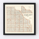 Vintage Map of Gregory County, South Dakota 1909