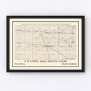 Vintage Map of Faulk County, South Dakota 1901