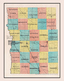 Vintage Map of Clay County, Minnesota 1907