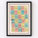 Vintage Map of Clay County, Minnesota 1907